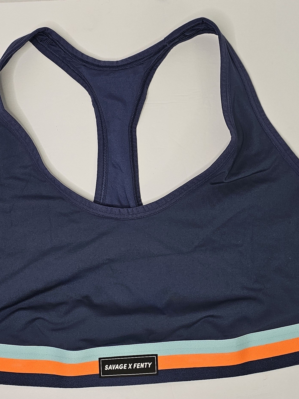 Savage X Fenty Women's Size 2X Sports Bra Navy Racerback Athletic Top Activewear